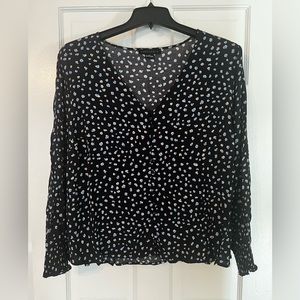 Sanctuary dark blue flowy blouse